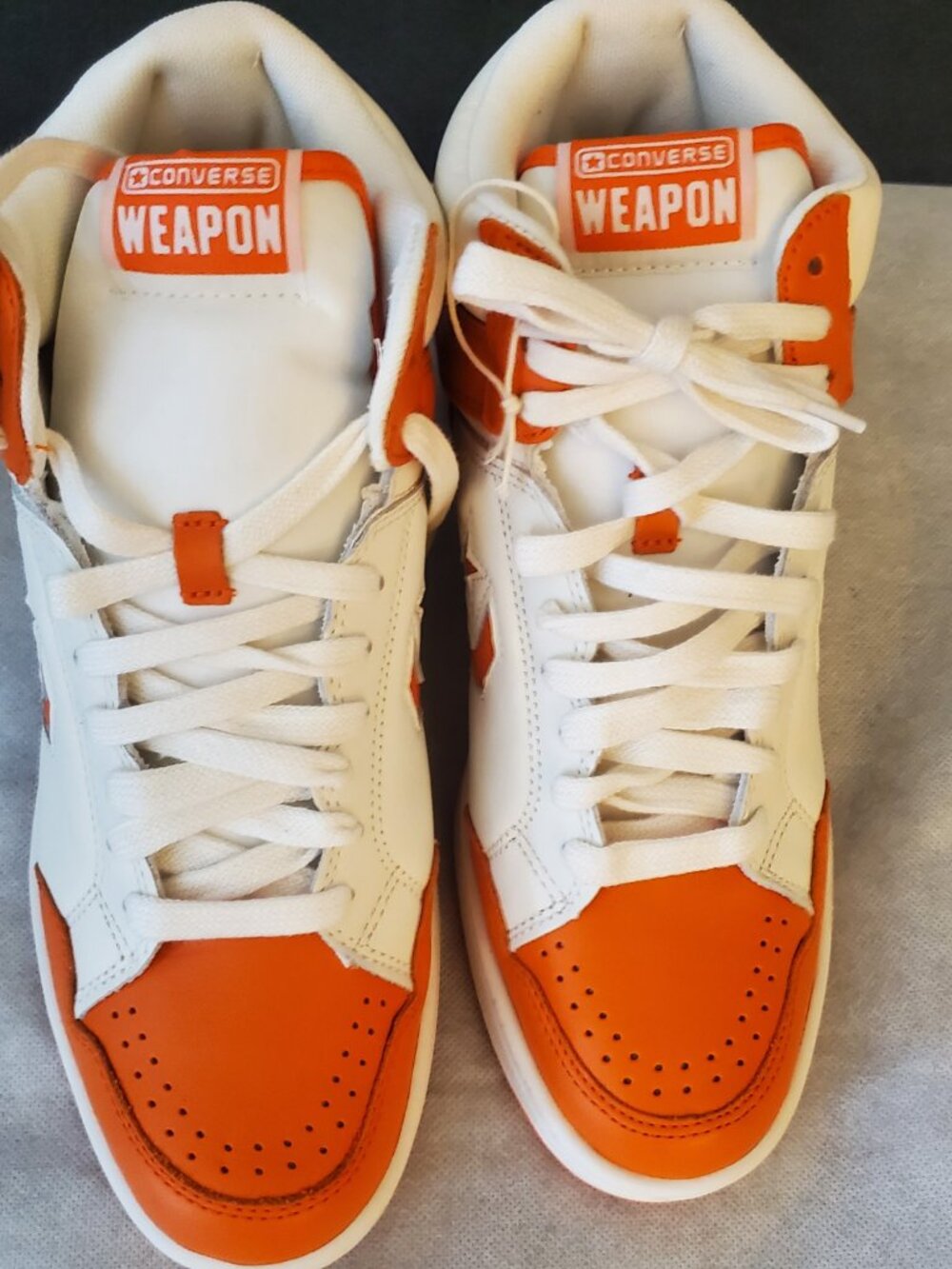 CONVERSE WEAPON ORANGE AND WHITE SYRACUSE LARRY BIRD BERNARD KING  NWOT